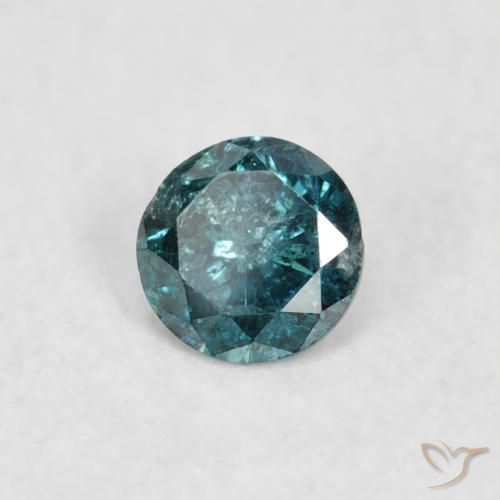Diamante Azul natural de 0.07 ct, Redondo, SI
