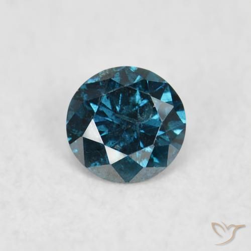 0.07ct Natural Azul Diamante, Redondo, SI