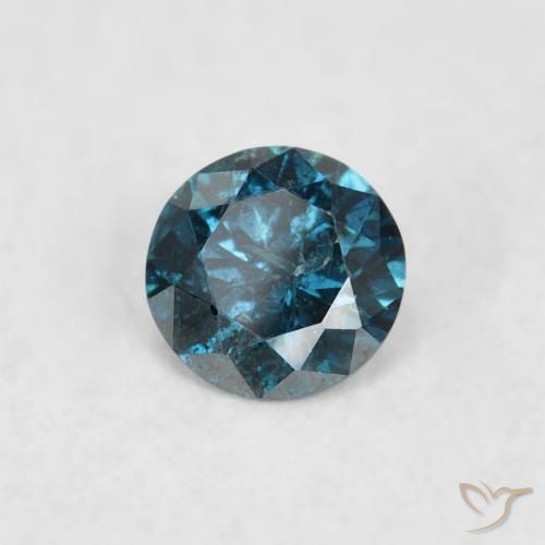 Diamante Azul natural de 0.07 ct, Redondo, SI