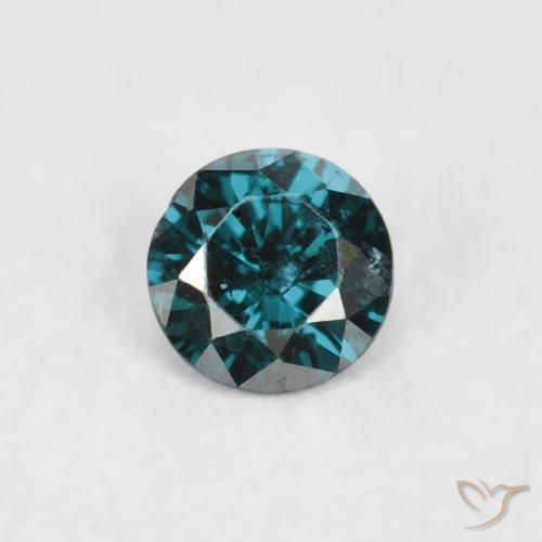 0.07ct Natural Azul Diamante, Redondo, SI