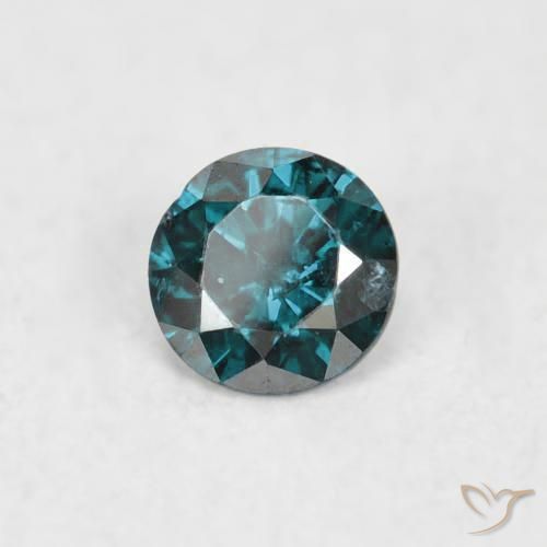 Diamante Azul natural de 0.07 ct, Redondo, SI