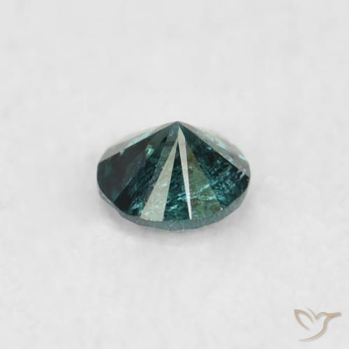 Diamante Verde natural de 0.07 ct, Redondo, SI