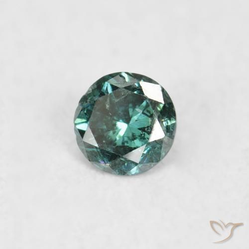 Diamante Verde natural de 0.06 ct, Redondo, SI