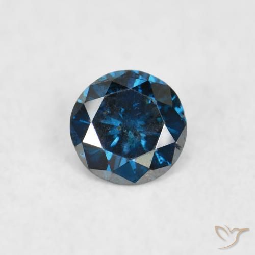 0.06ct Natural Azul Diamante, Redondo, SI