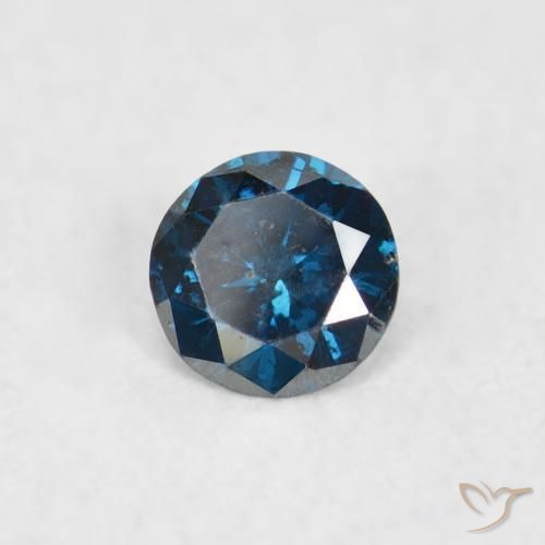 Diamante Azul natural de 0.06 ct, Redondo, SI