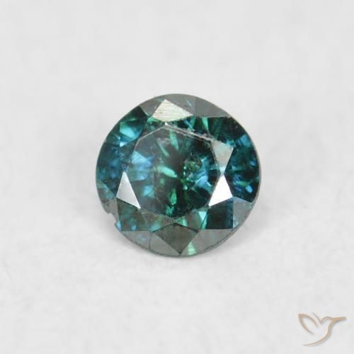 Diamante Verde natural de 0.04 ct, Redondo, SI