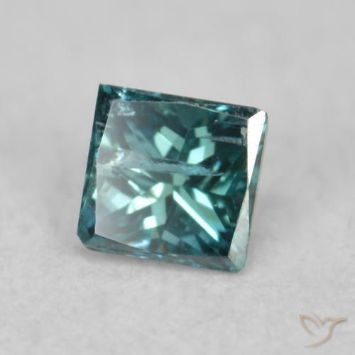 Diamante Azul natural de 0.07 ct, Cuadrado, VS