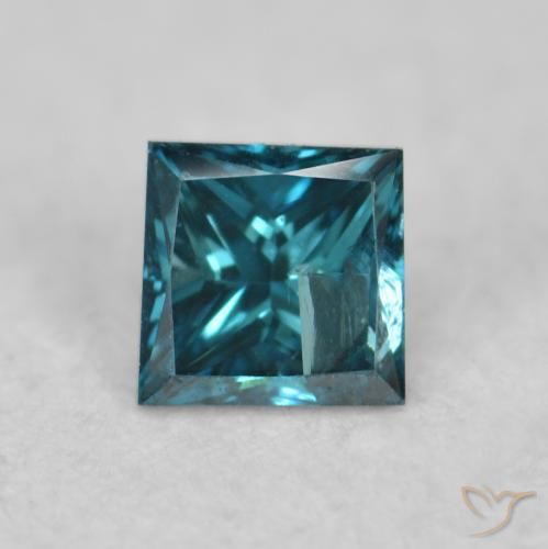 0.07ct Natural Azul Diamante, Cuadrado, VS