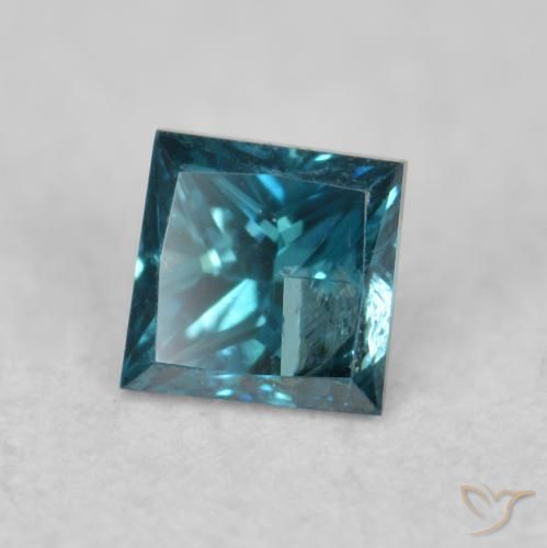 Diamante Azul natural de 0.07 ct, Cuadrado, VS