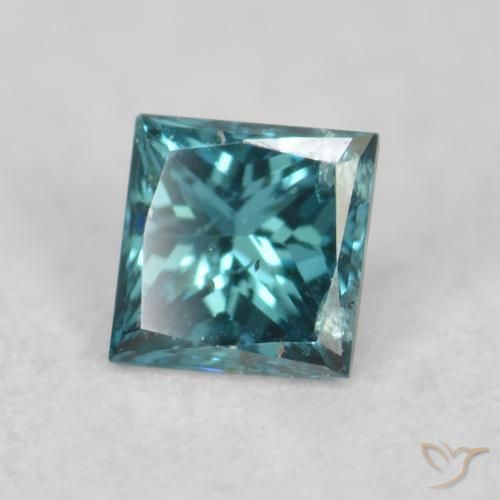 Diamante Azul natural de 0.08 ct, Cuadrado, VS