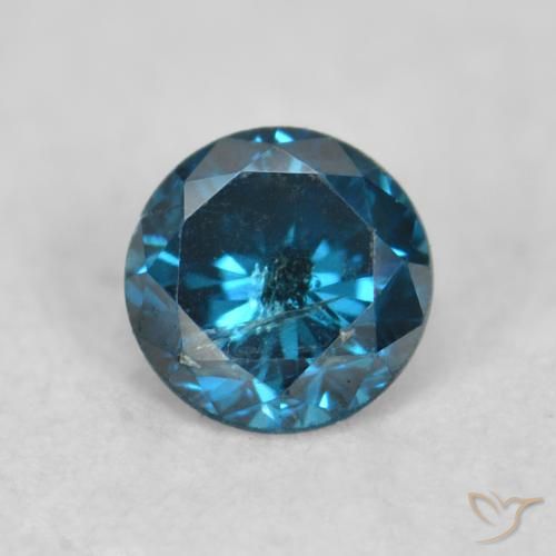 0.09ct Natural Azul Diamante, Redondo, VS