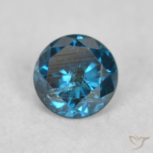 Diamante Azul natural de 0.09 ct, Redondo, VS