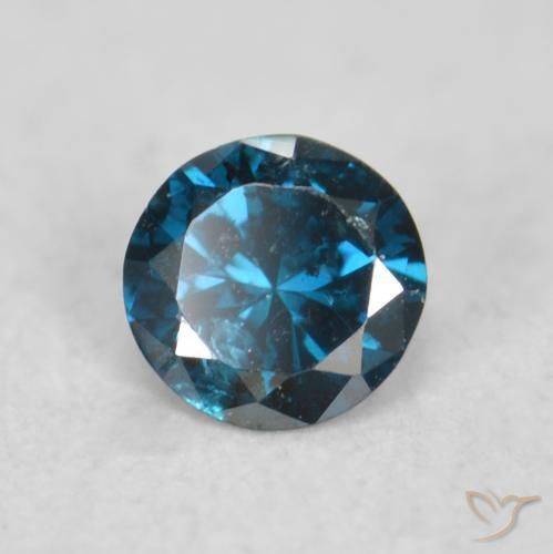 Diamante Azul natural de 0.06 ct, Redondo, VS