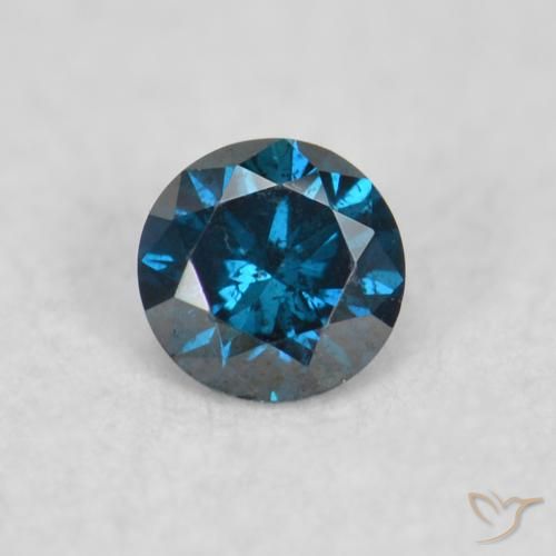 0.05ct Natural Azul Diamante, Redondo, VS