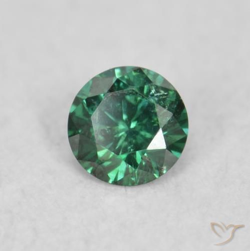 Diamante Verde natural de 0.05 ct, Redondo, VS