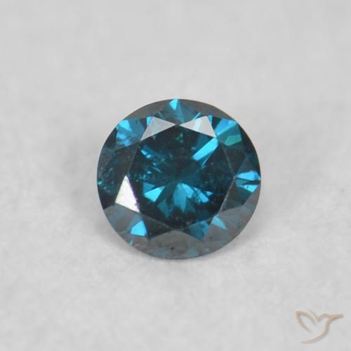 0.04ct Natural Azul Diamante, Redondo, VS
