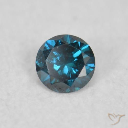 Diamante Azul natural de 0.04 ct, Redondo, VS