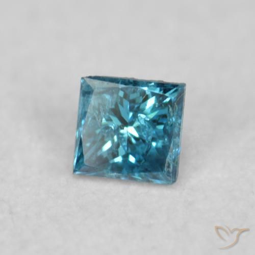 Diamante Azul natural de 0.03 ct, Cuadrado, VS