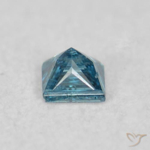 Diamante Azul natural de 0.03 ct, Cuadrado, VS