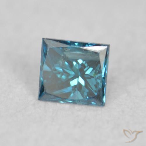 Diamante Azul natural de 0.04 ct, Cuadrado, VS