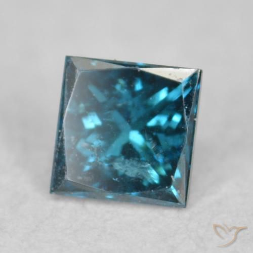 Diamante Azul natural de 0.07 ct, Cuadrado, VS