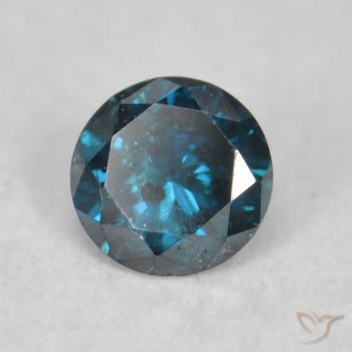 Diamante Azul natural de 0.06 ct, Redondo, VS