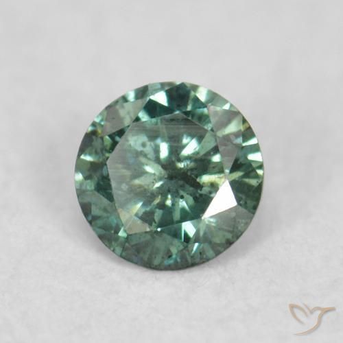 Diamante Verde natural de 0.06 ct, Redondo, VS