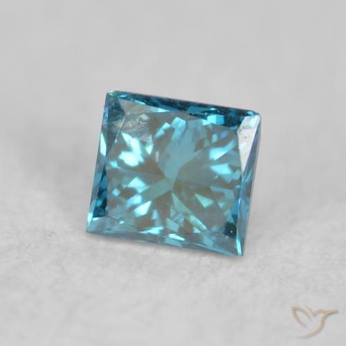 Diamante Azul natural de 0.06 ct, Cuadrado, VS-SI