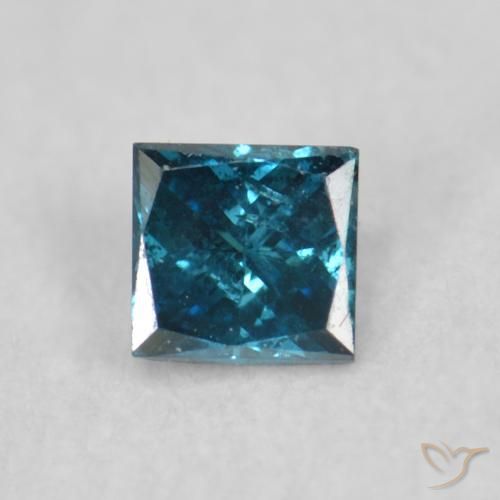 0.08ct Natural Azul Diamante, Cuadrado, VS-SI