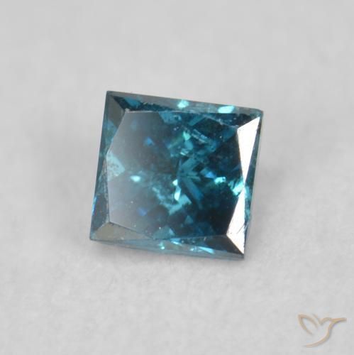 Diamante Azul natural de 0.08 ct, Cuadrado, VS-SI