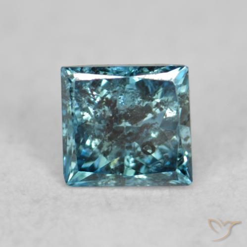 0.09ct Natural Azul Diamante, Cuadrado, SI