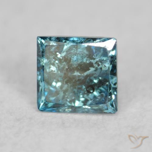 Diamante Azul natural de 0.09 ct, Cuadrado, SI