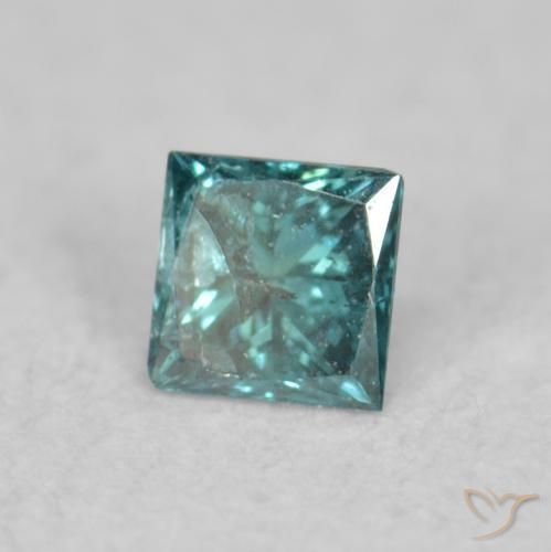 Diamante Verde natural de 0.03 ct, Cuadrado, VS-SI