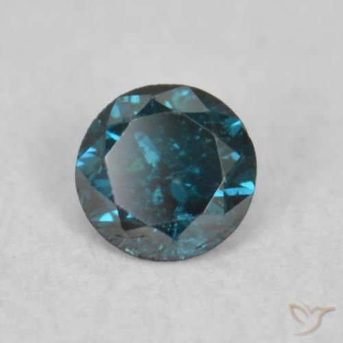 Diamante Azul natural de 0.08 ct, Redondo, VS-SI