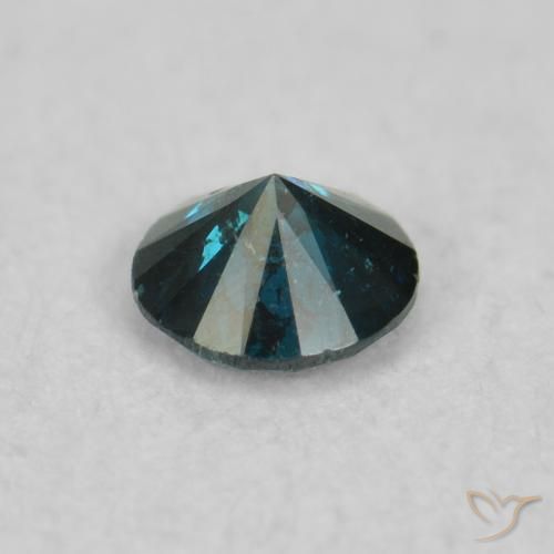 Diamante Azul natural de 0.08 ct, Redondo, VS-SI