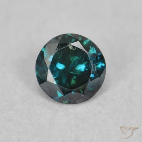 0.06ct Natural Azul Diamante, Redondo, SI