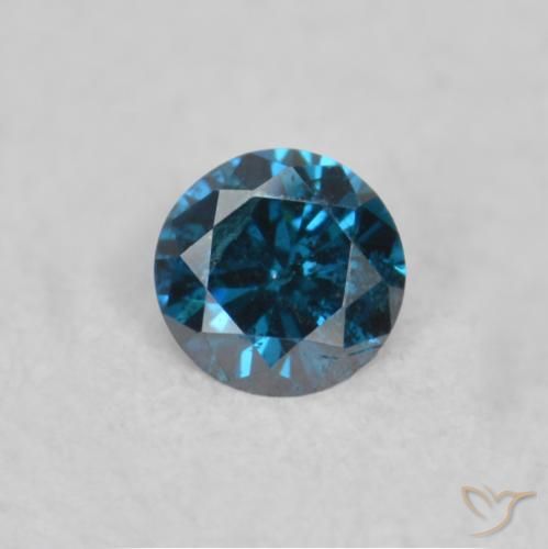 0.05ct Natural Azul Diamante, Redondo, SI