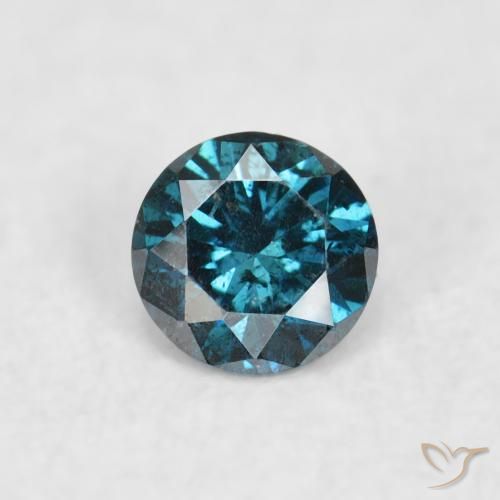 0.07ct Natural Azul Diamante, Redondo, VS