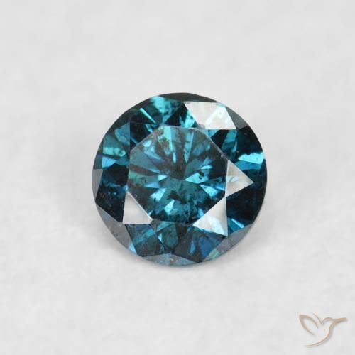 Diamante Azul natural de 0.07 ct, Redondo, VS