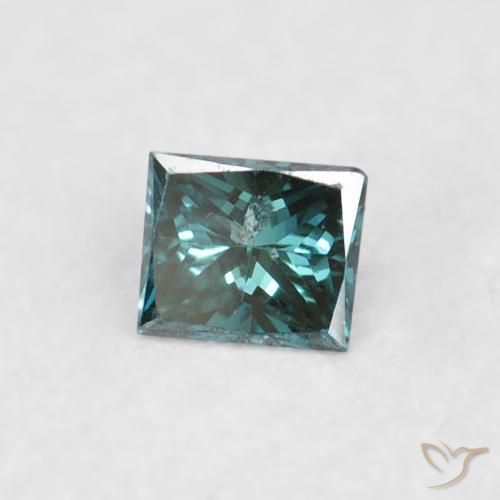 Diamante Azul natural de 0.03 ct, Cuadrado, VS