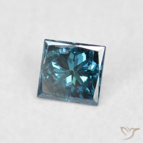Diamante Azul natural de 0.07 ct, Cuadrado, VS