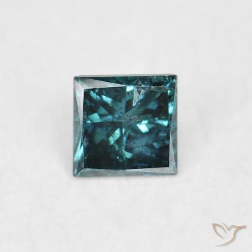 0.06ct Natural Azul Diamante, Cuadrado, VS