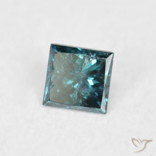 Diamante Azul natural de 0.06 ct, Cuadrado, VS
