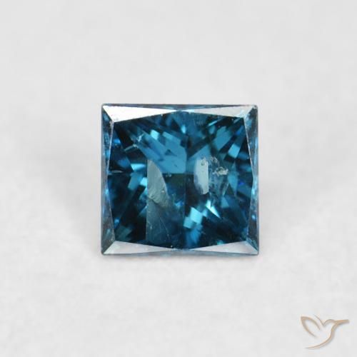 0.07ct Natural Azul Diamante, Cuadrado, VS-SI