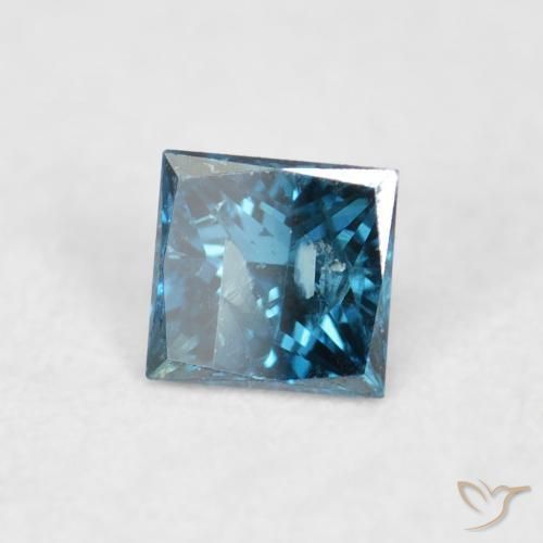 Diamante Azul natural de 0.07 ct, Cuadrado, VS-SI