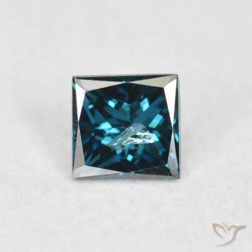 0.07ct Natural Azul Diamante, Cuadrado, VS-SI