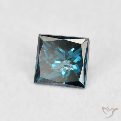 Diamante Azul natural de 0.07 ct, Cuadrado, VS-SI