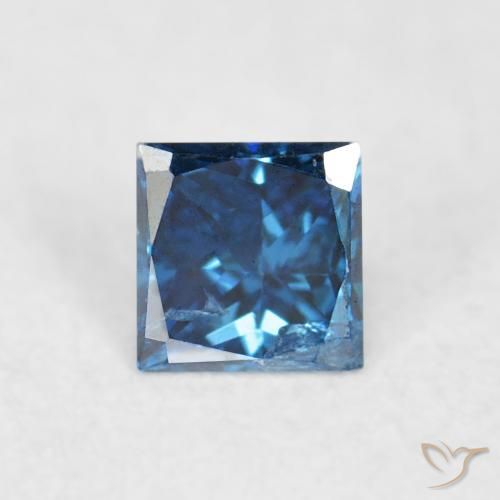 0.08ct Natural Azul Diamante, Cuadrado, VS-SI