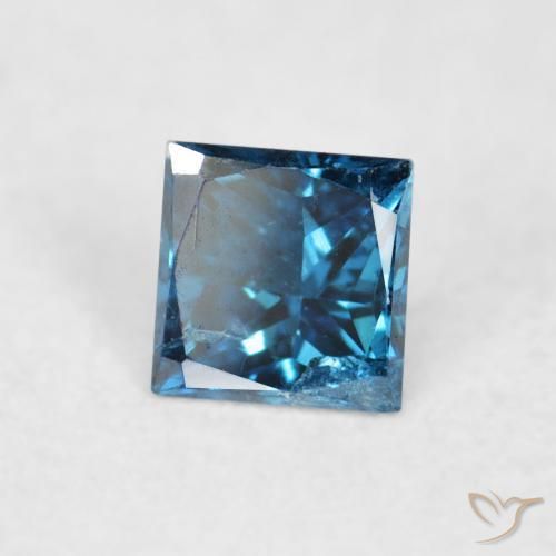 Diamante Azul natural de 0.08 ct, Cuadrado, VS-SI