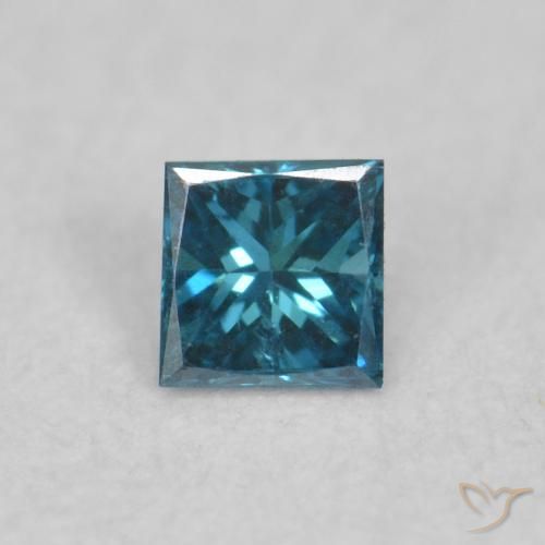 0.05ct Natural Azul Diamante, Cuadrado, VVS-VS